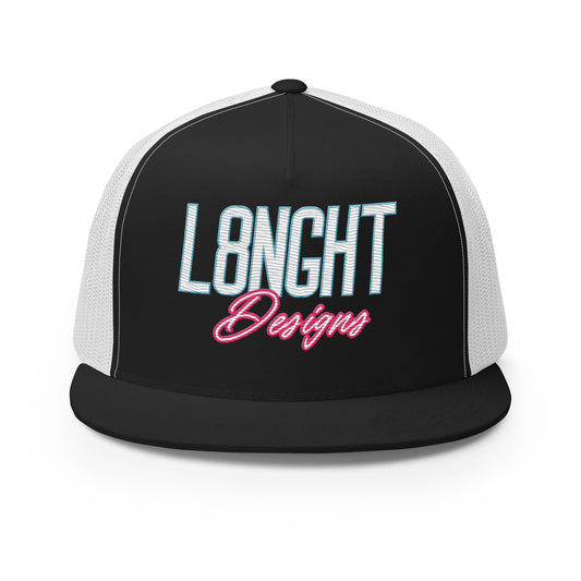 L8NGHT Designs retro 3D logo Trucker Cap