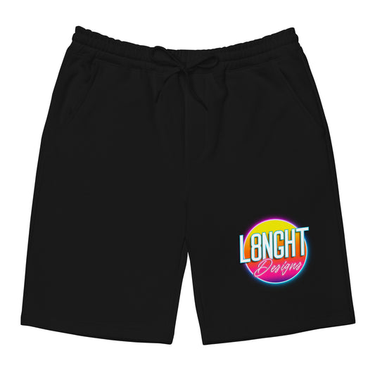 L8NGHT 3D neon logo Men's fleece shorts