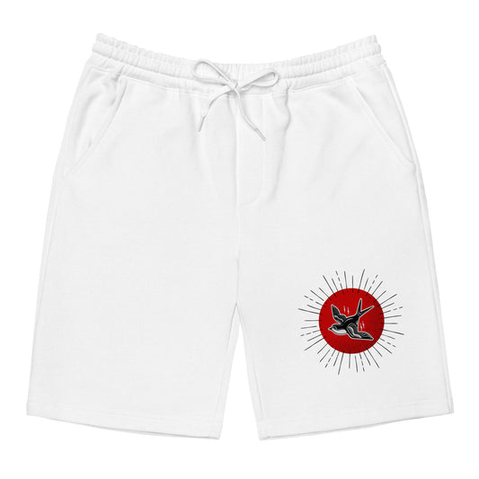 Red Sun Sparrow Men's fleece shorts