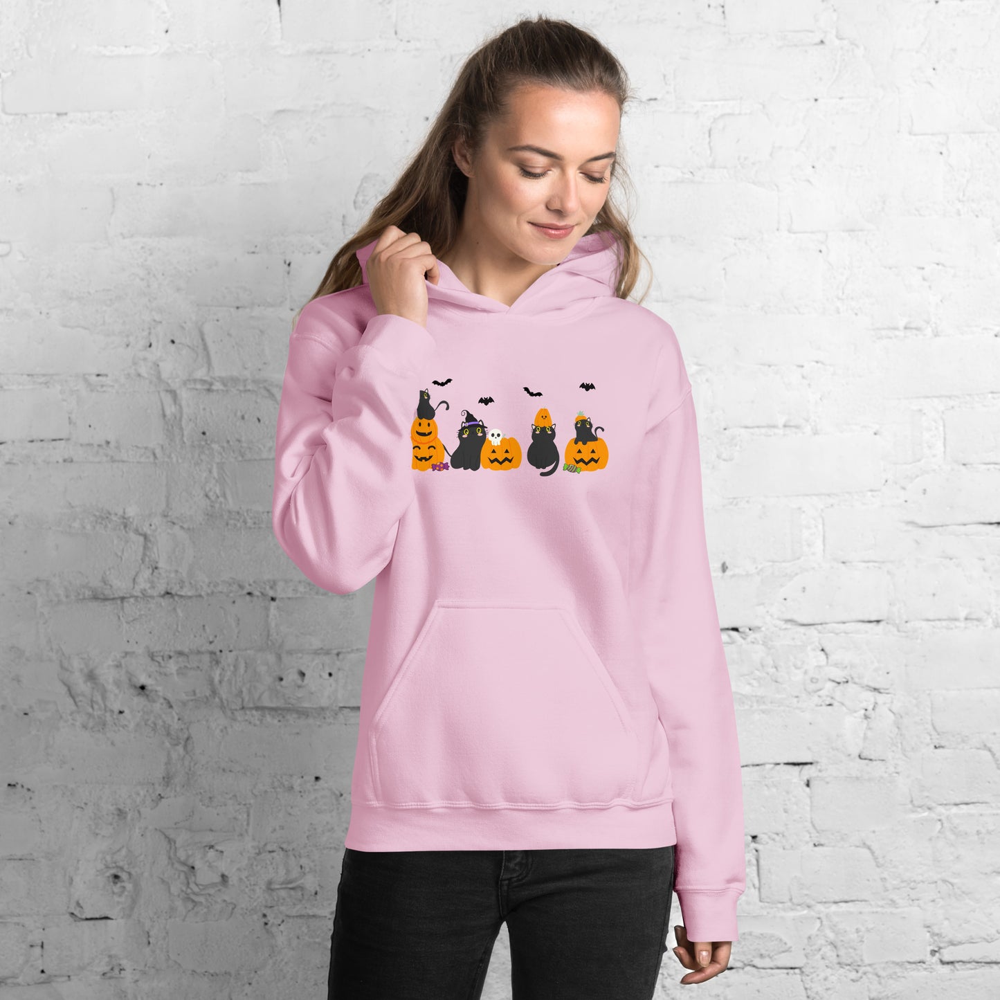 Halloween Pumpkin Cats Unisex Hoodie