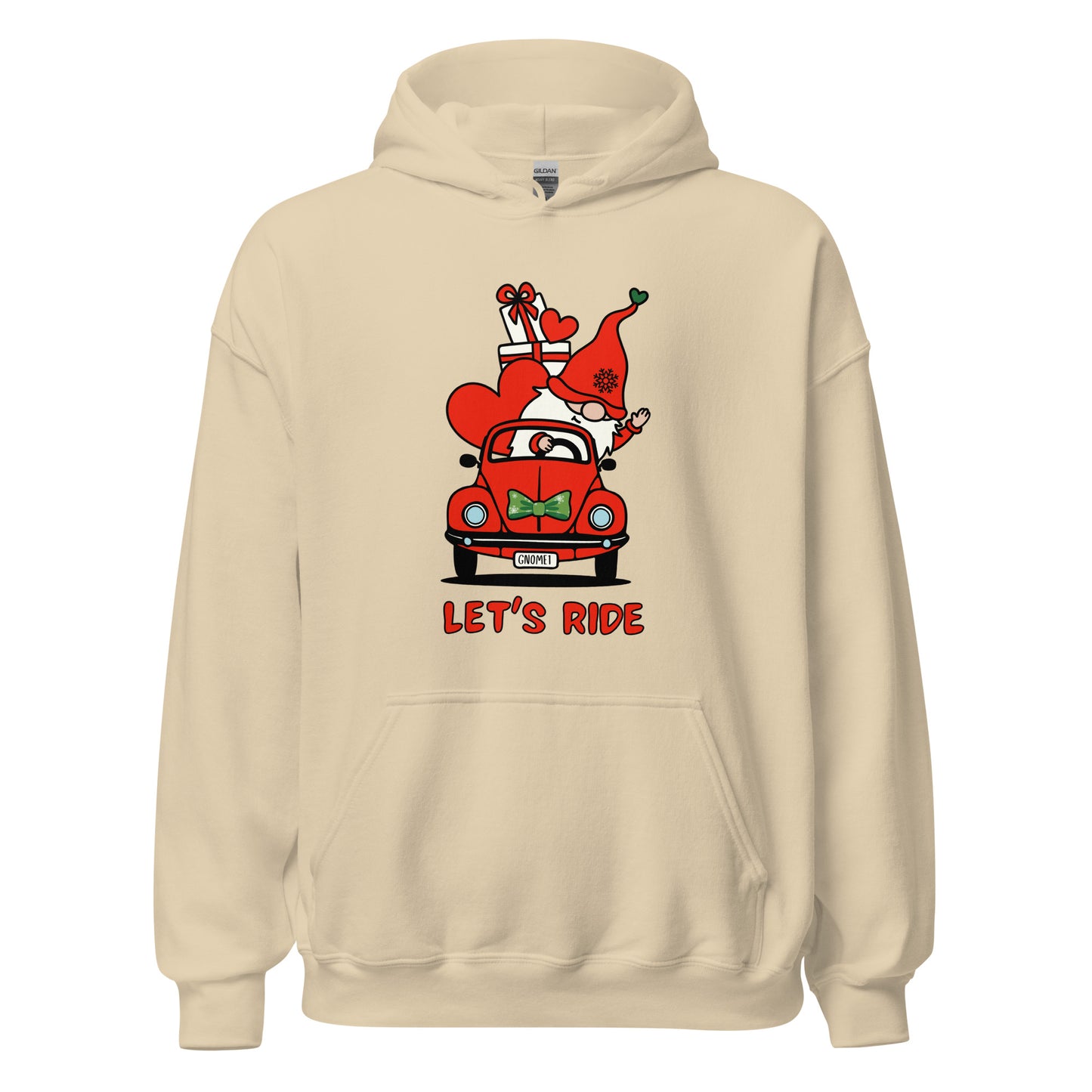 Christmas Gnome Let's Ride! Unisex Hoodie