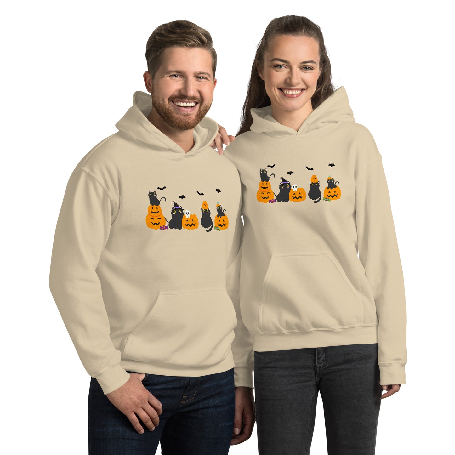 Halloween Pumpkin Cats Unisex Hoodie