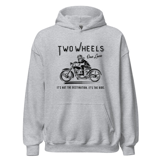 Two Wheels - One Love Biker Unisex Hoodie