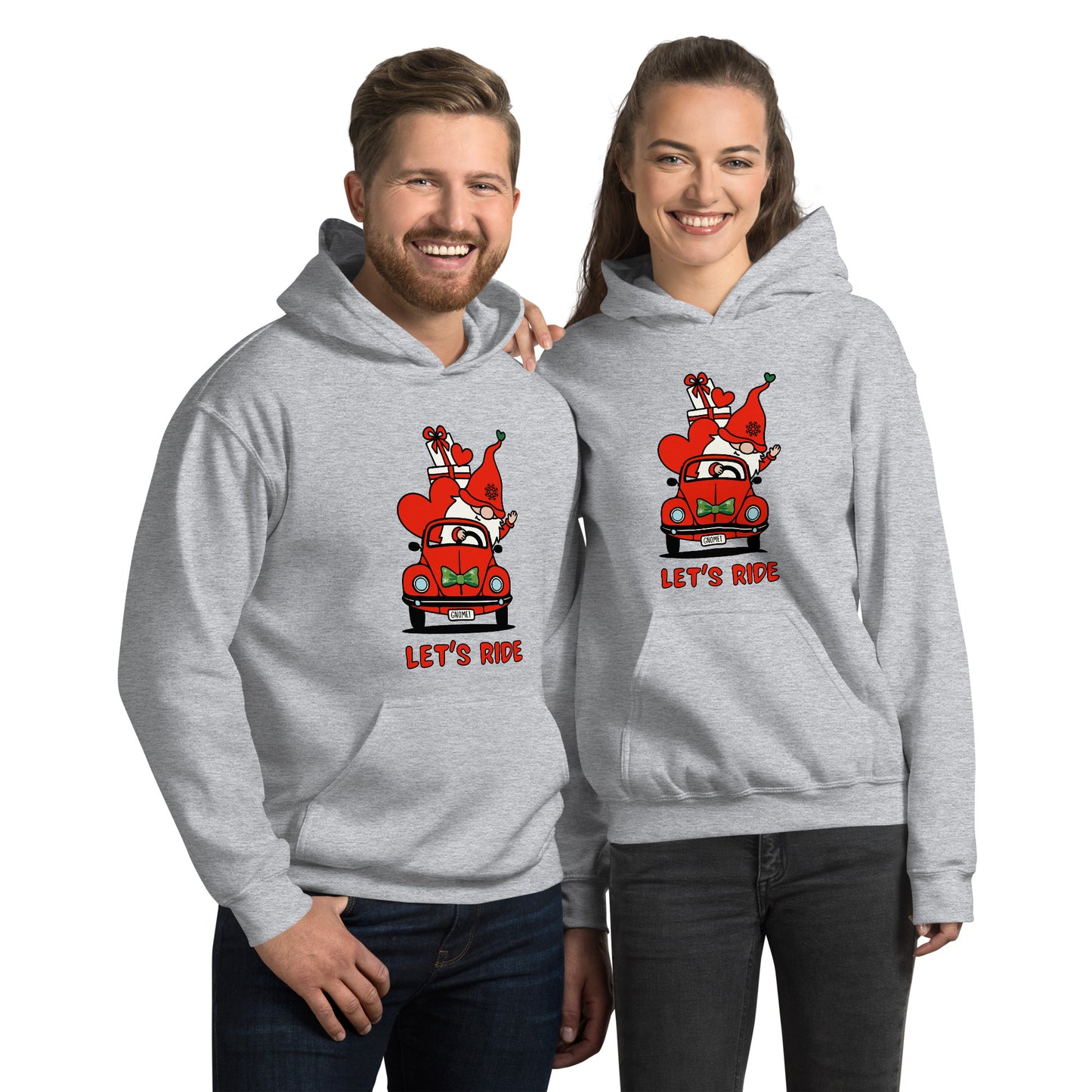 Christmas Gnome Let's Ride! Unisex Hoodie