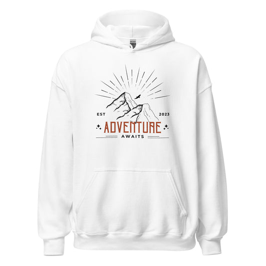 Adventure Awaits Mountain Tops Unisex Hoodie