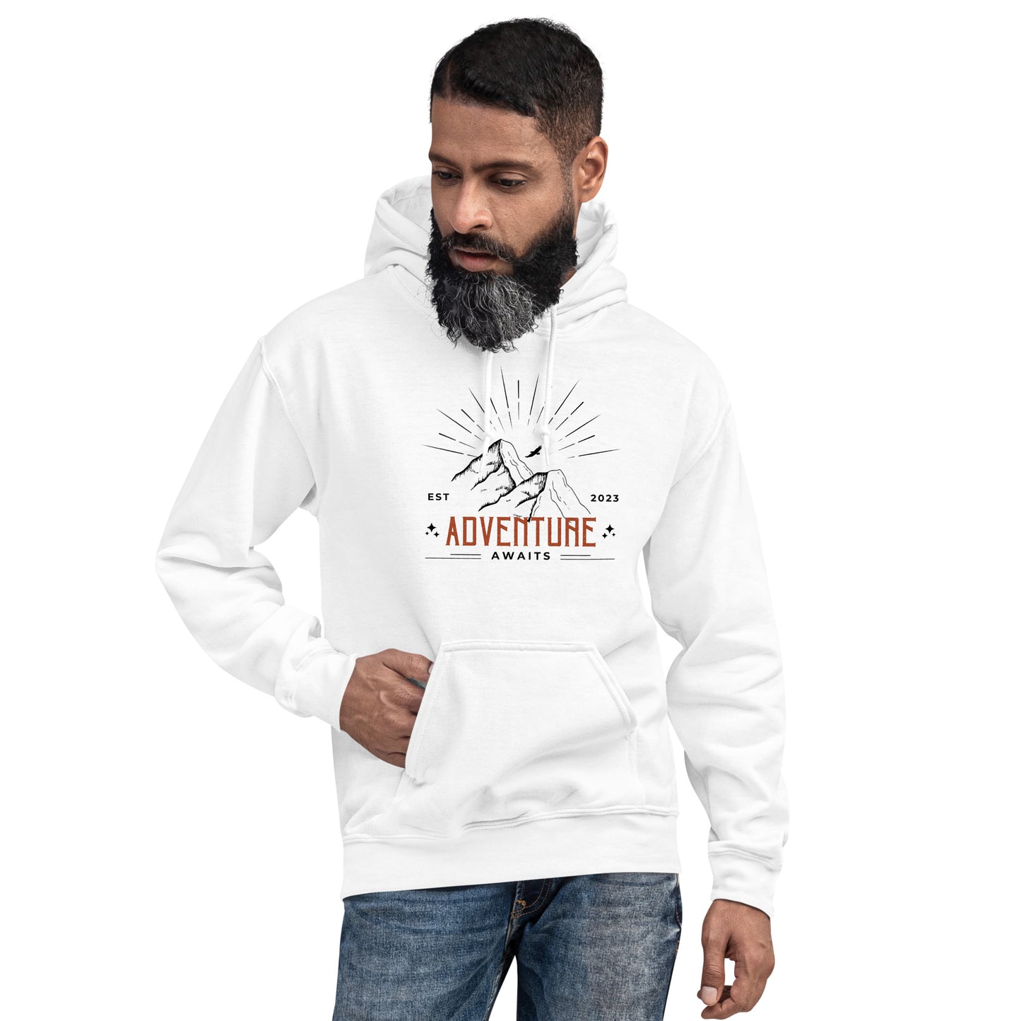 Adventure Awaits Mountain Tops Unisex Hoodie