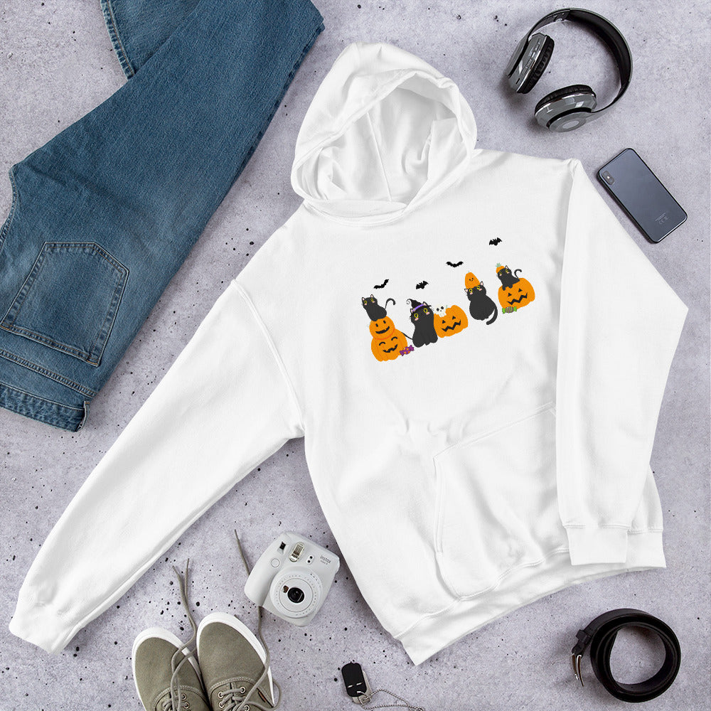 Halloween Pumpkin Cats Unisex Hoodie