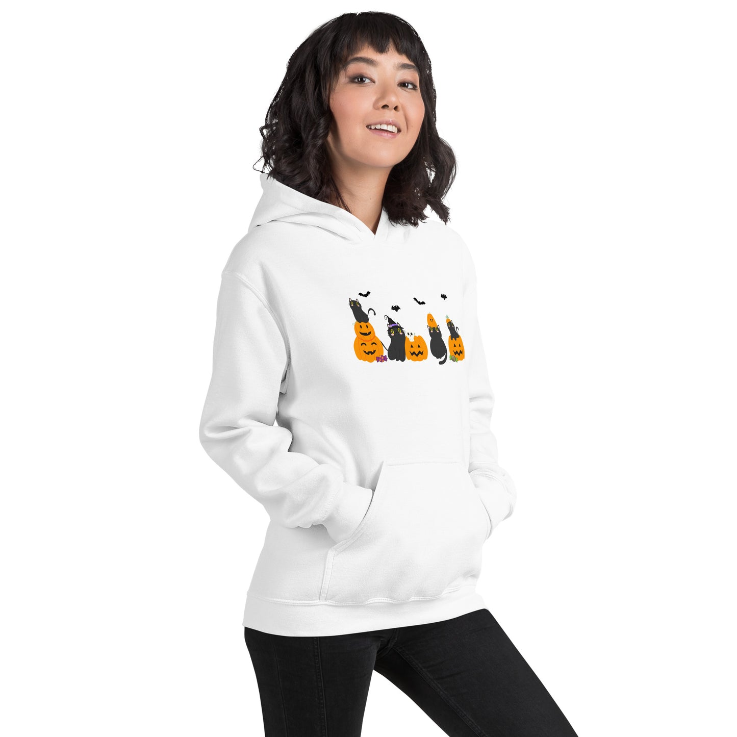 Halloween Pumpkin Cats Unisex Hoodie