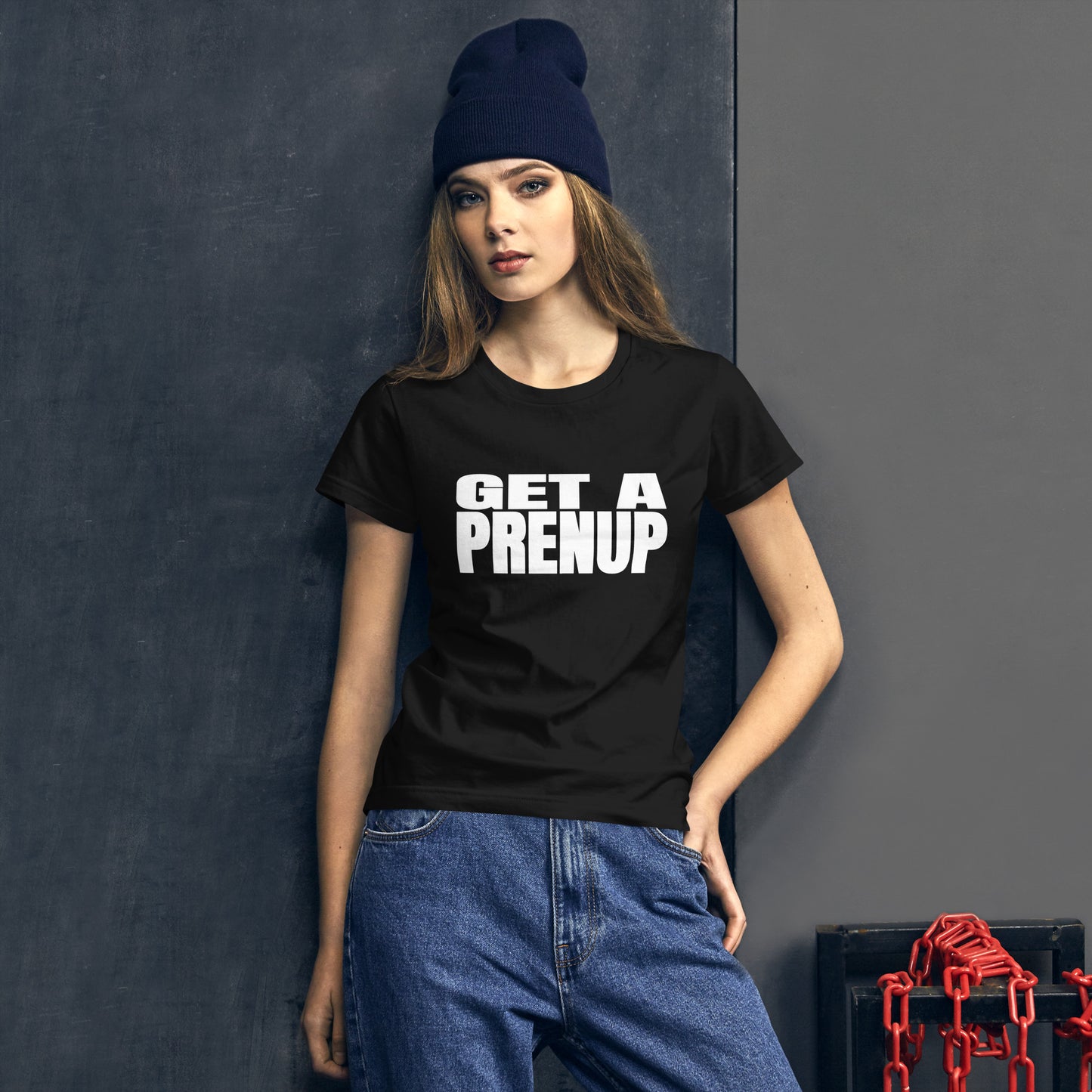 GET A PRENUP Women's short sleeve t-shirt