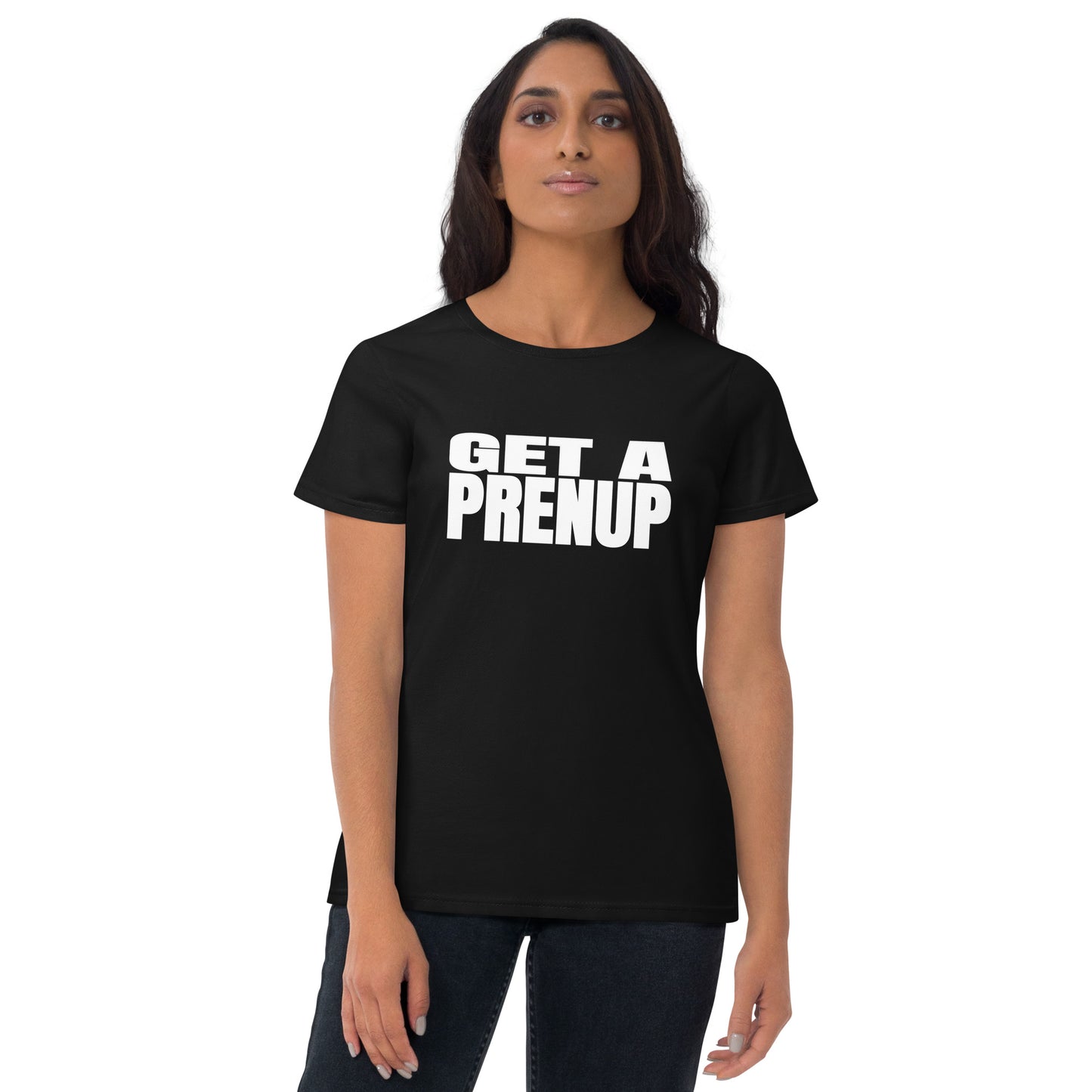 GET A PRENUP Women's short sleeve t-shirt