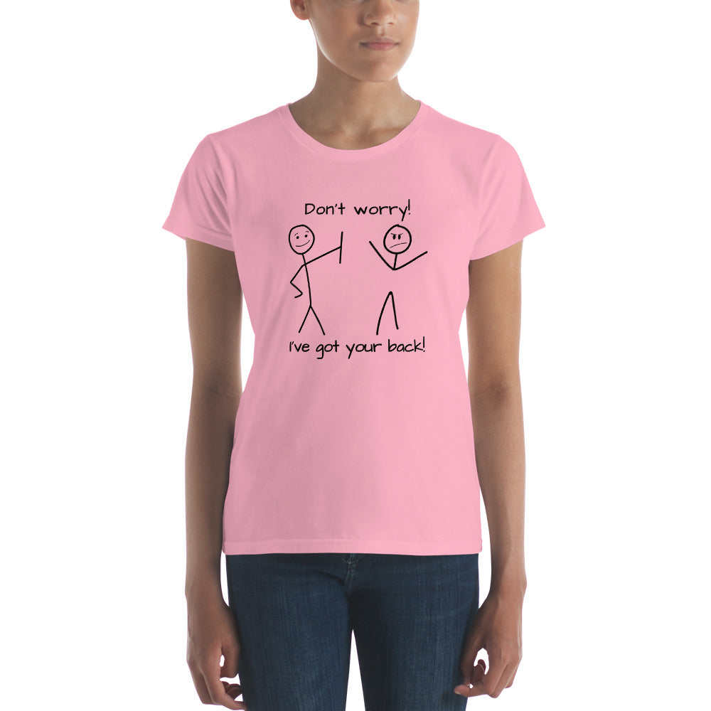 I've got your back! stick figures Women's short sleeve t-shirt