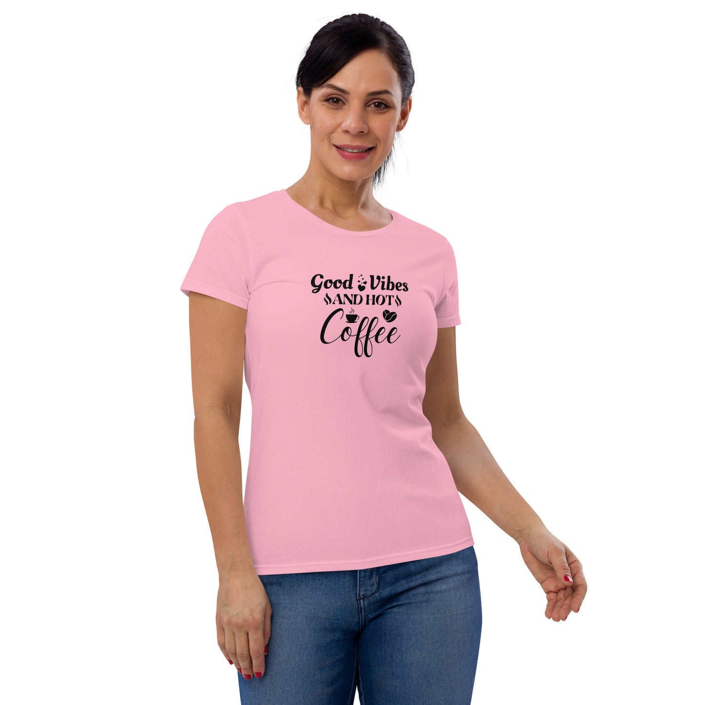 GOOD vibes and HOT coffee Women's short sleeve t-shirt