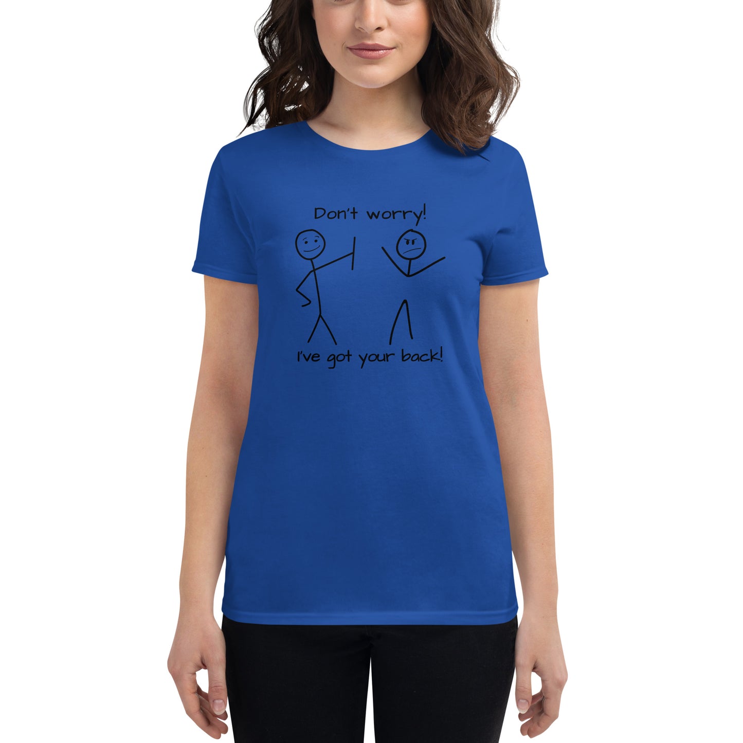 I've got your back! stick figures Women's short sleeve t-shirt