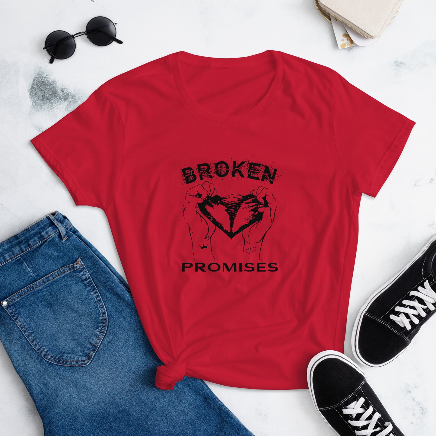 Broken Promises Heart Break Women's short sleeve t-shirt