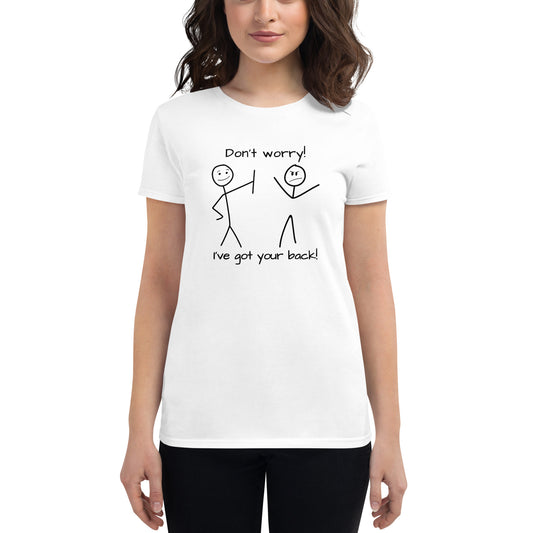 I've got your back! stick figures Women's short sleeve t-shirt