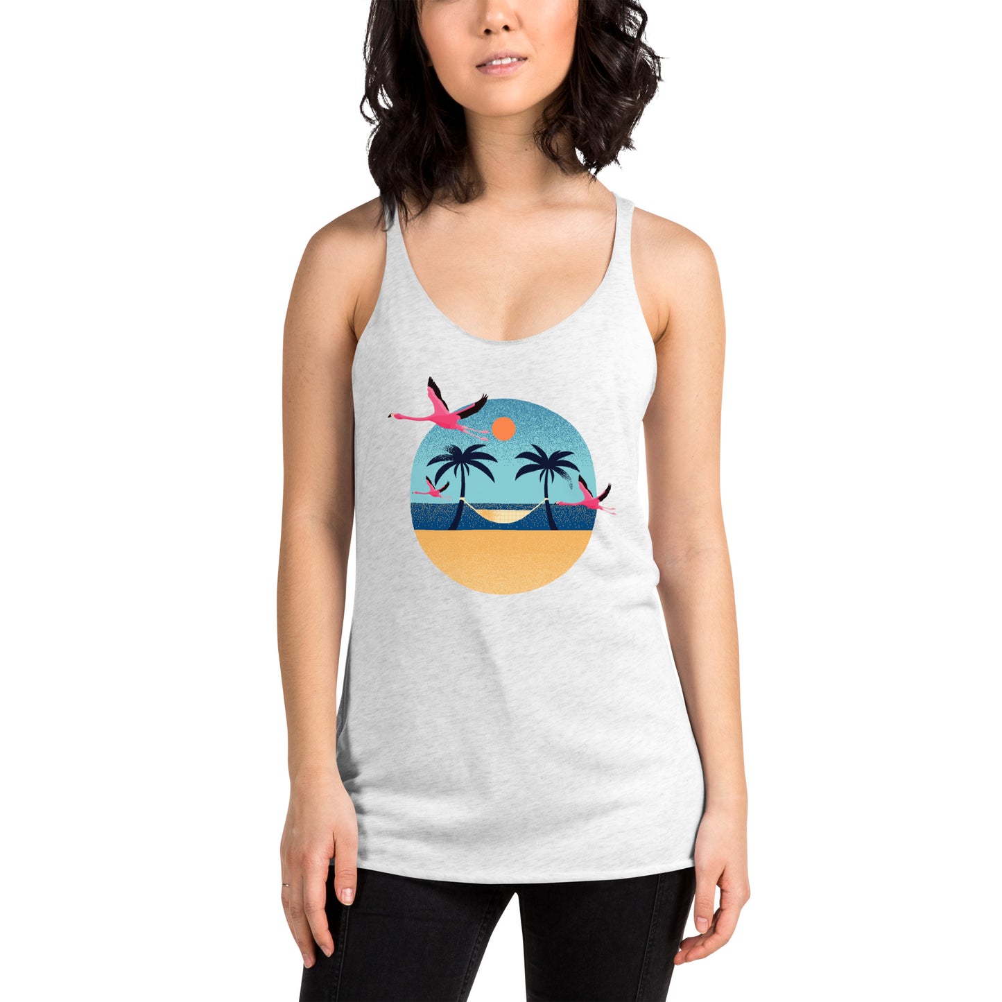 Flamingo Beach Women's Racerback Tank