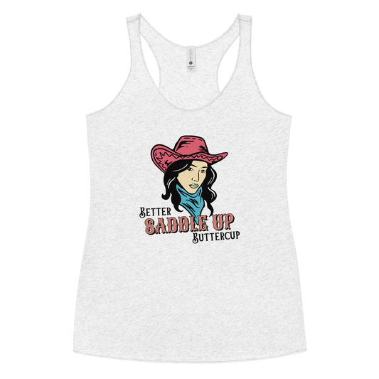 Saddle Up Buttercup Women's Racerback Tank