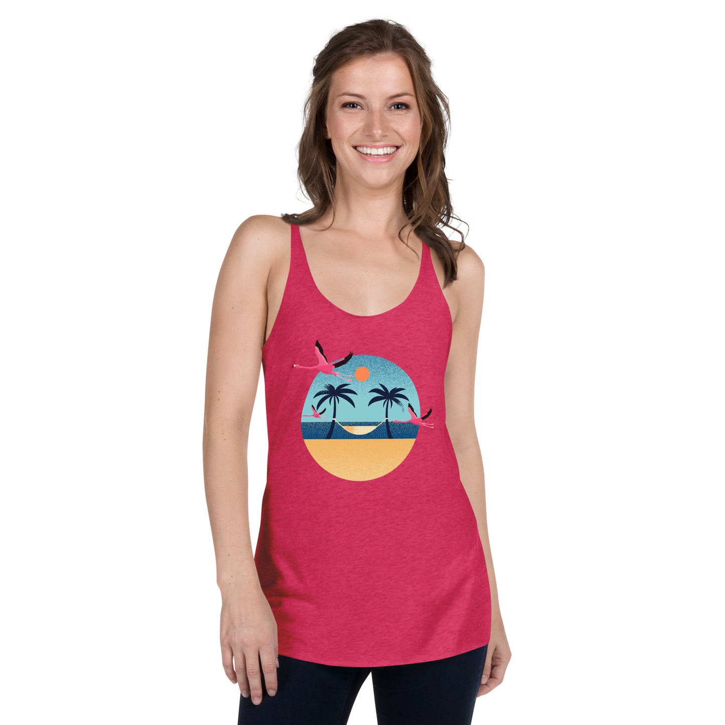 Flamingo Beach Women's Racerback Tank