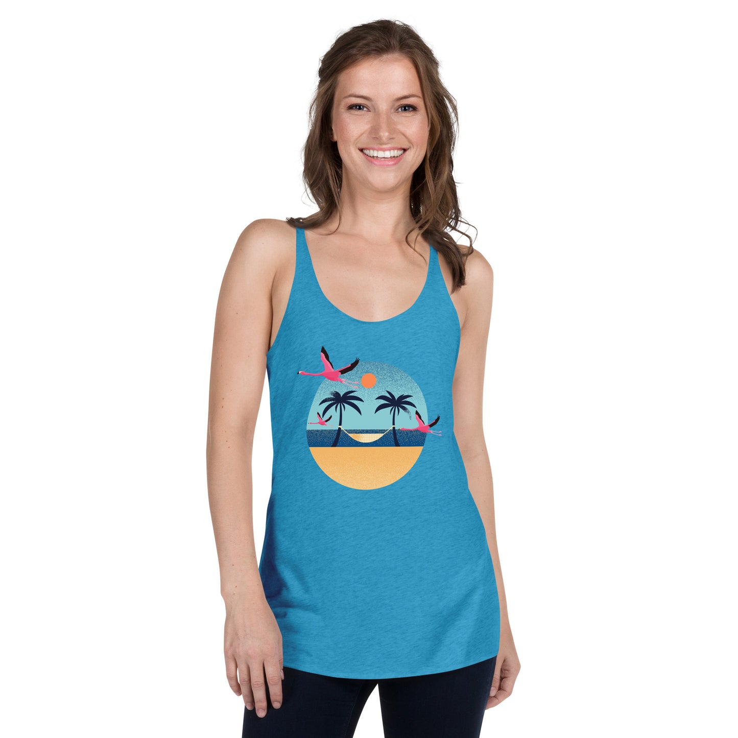 Flamingo Beach Women's Racerback Tank