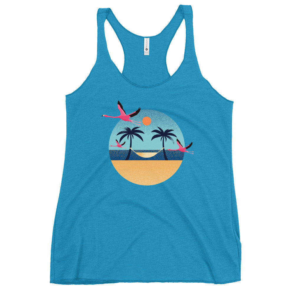 Flamingo Beach Women's Racerback Tank