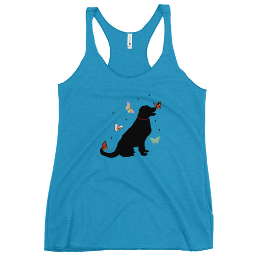 Lovely Labrador Butterflies Women's Racerback Tank