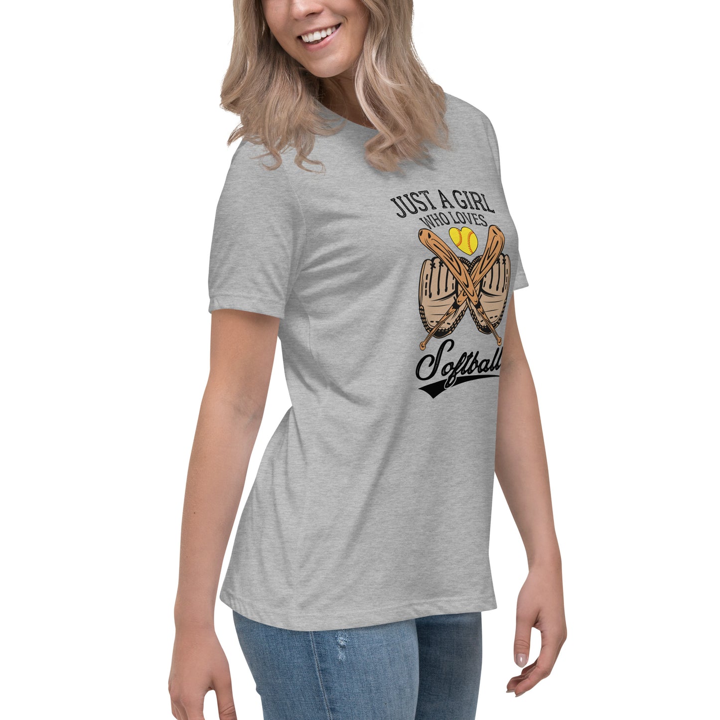 Just a girl who LOVES softball Women's Relaxed T-Shirt