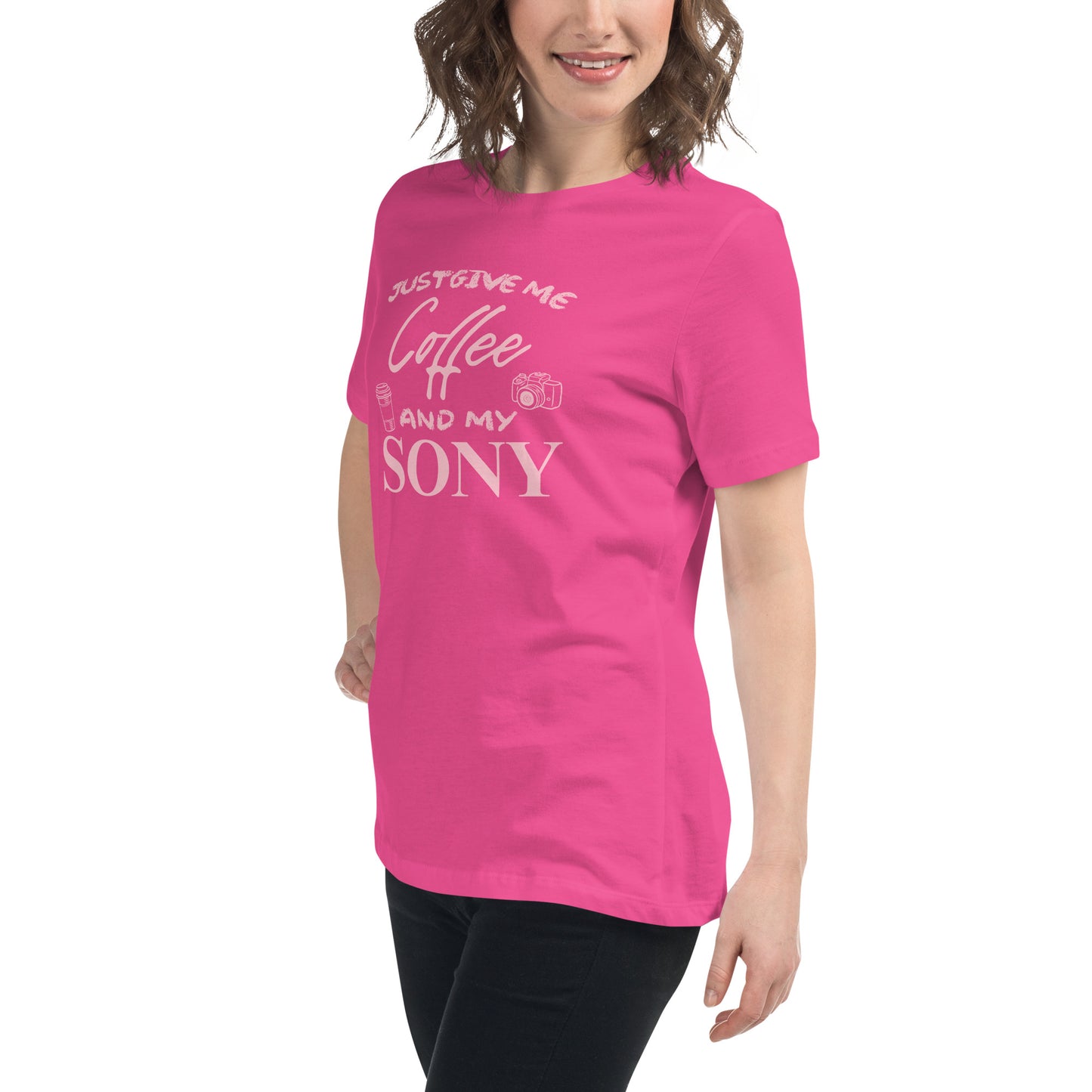 Just give me coffee and my Sony Women's Relaxed T-Shirt