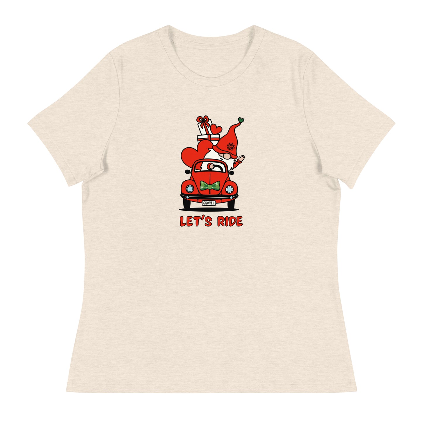 Christmas Gnome Let's Ride! Women's Relaxed T-Shirt