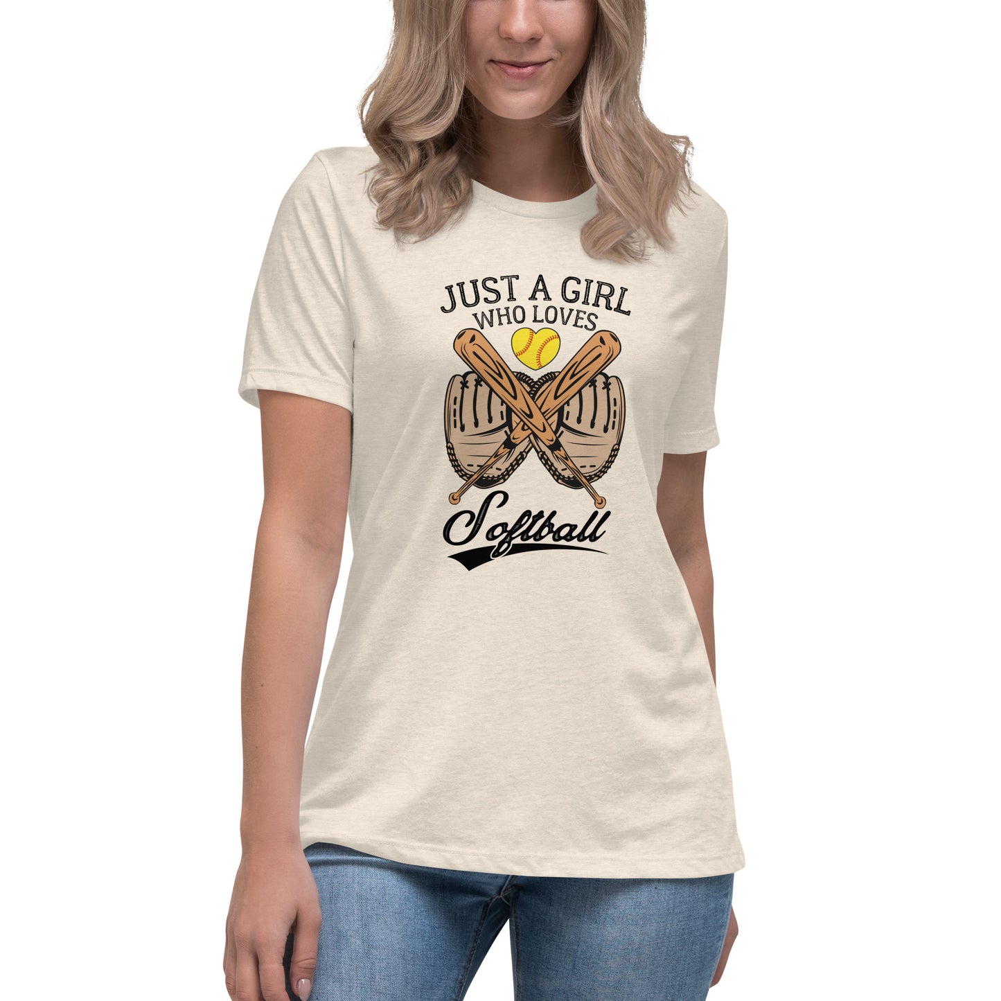 Just a girl who LOVES softball Women's Relaxed T-Shirt