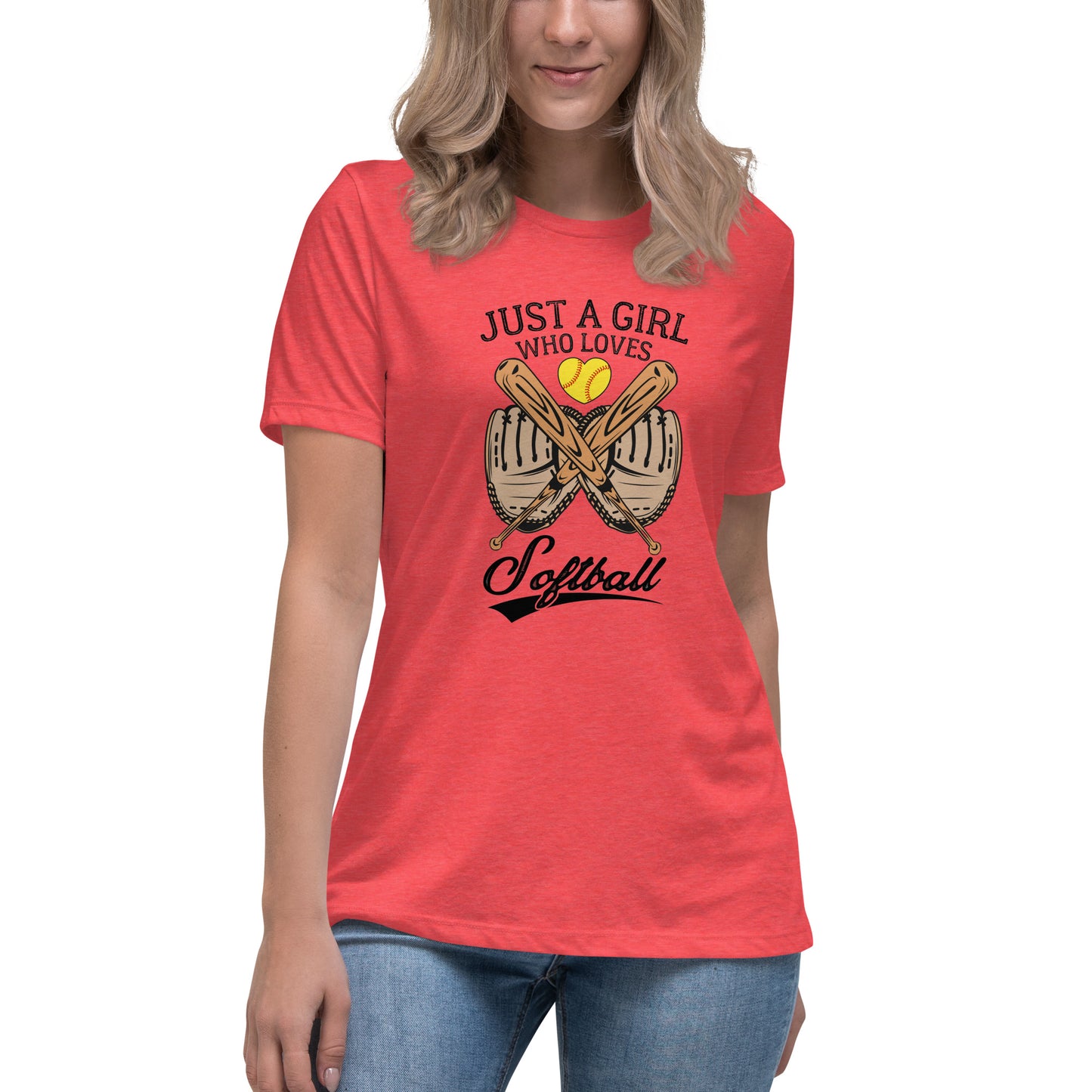 Just a girl who LOVES softball Women's Relaxed T-Shirt