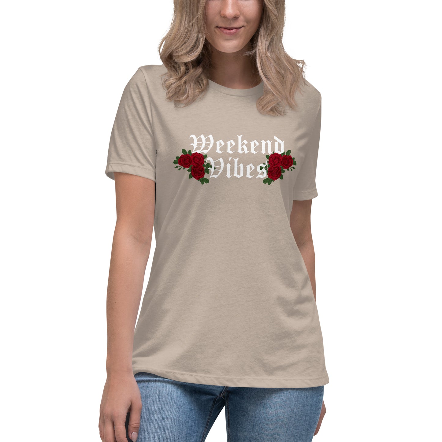 Weekend Vibes Roses Women's Relaxed T-Shirt