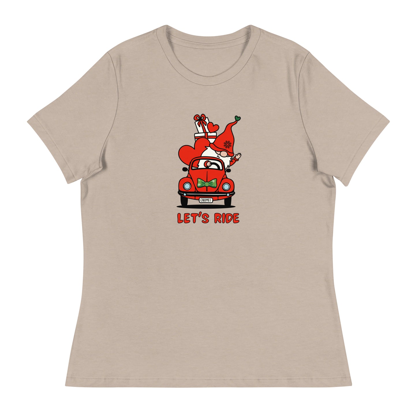 Christmas Gnome Let's Ride! Women's Relaxed T-Shirt