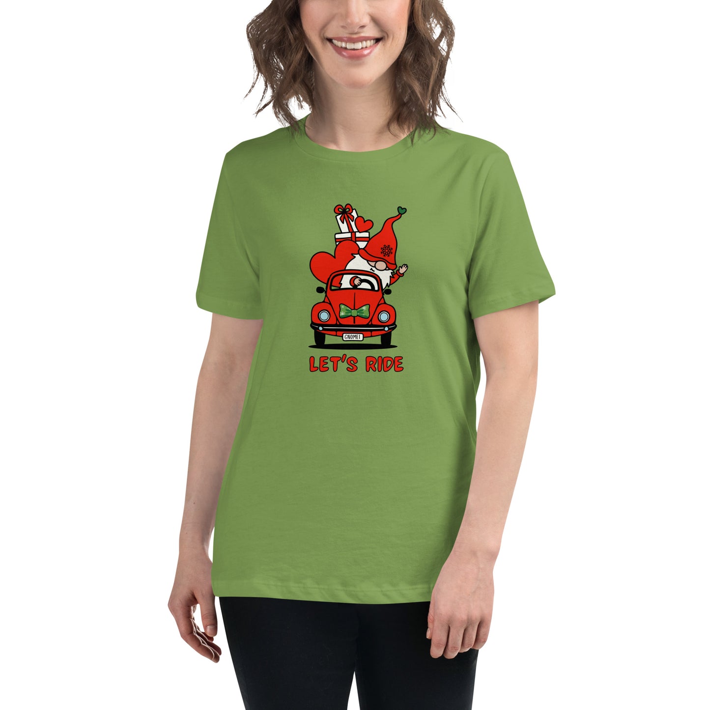 Christmas Gnome Let's Ride! Women's Relaxed T-Shirt