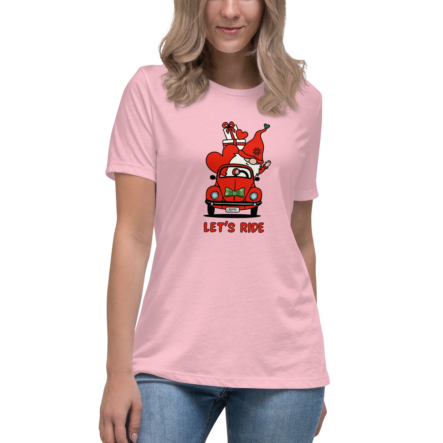 Christmas Gnome Let's Ride! Women's Relaxed T-Shirt