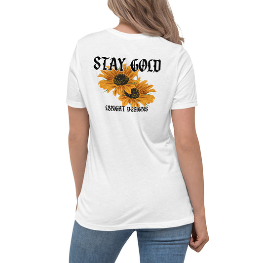 Stay Gold Sunflowers Women's Relaxed T-Shirt