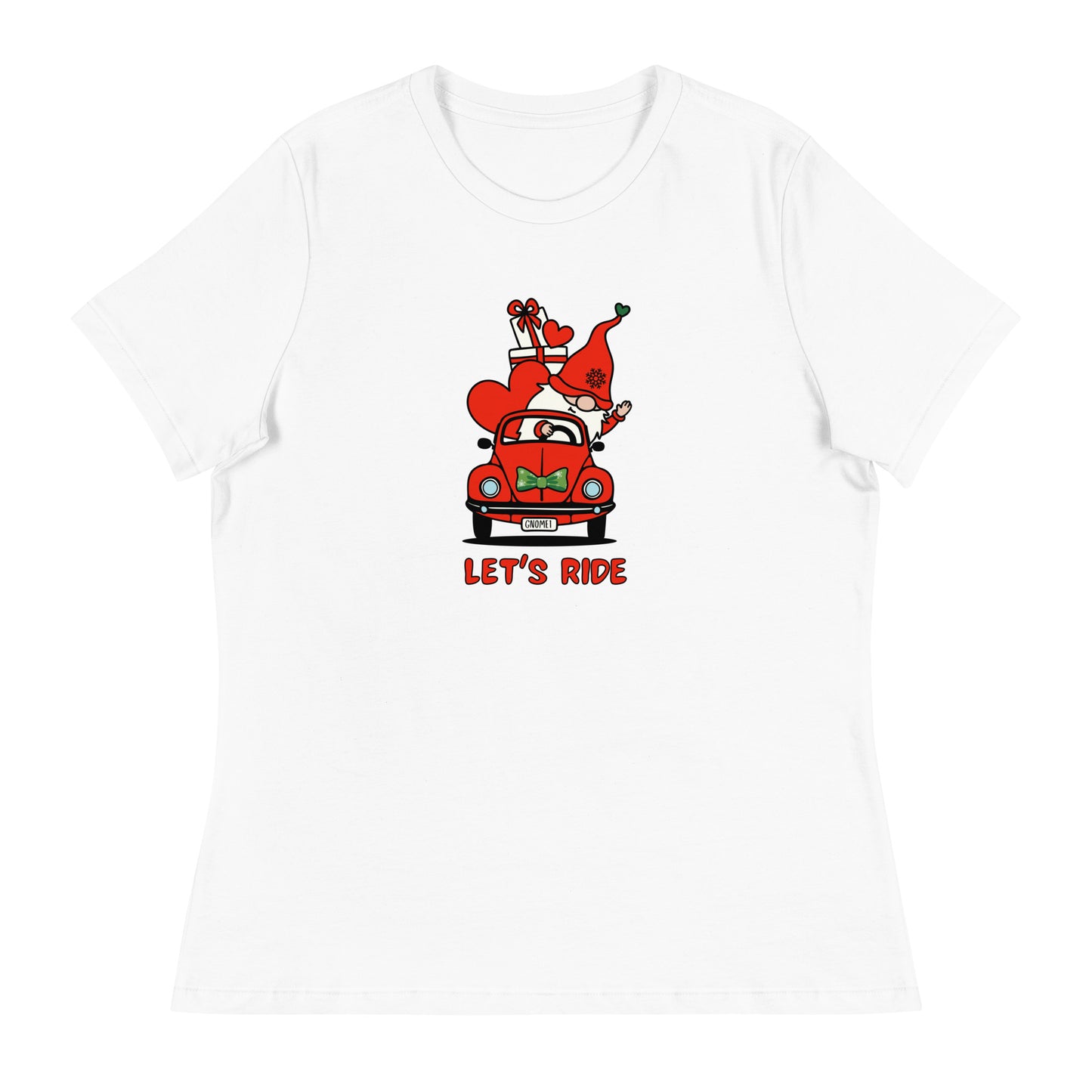 Christmas Gnome Let's Ride! Women's Relaxed T-Shirt