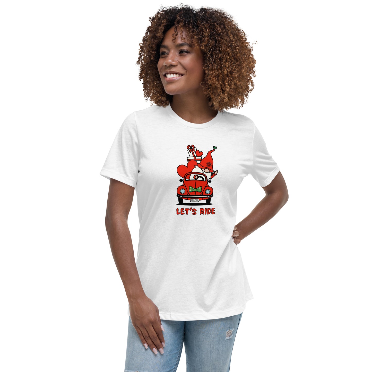 Christmas Gnome Let's Ride! Women's Relaxed T-Shirt