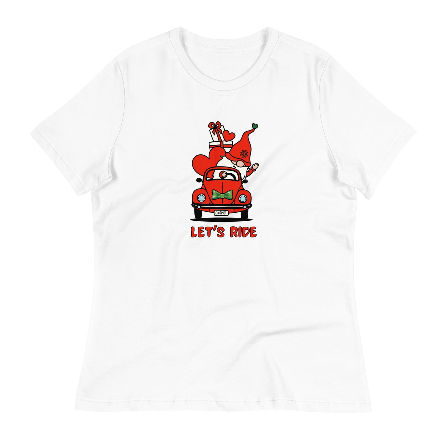 Christmas Gnome Let's Ride! Women's Relaxed T-Shirt