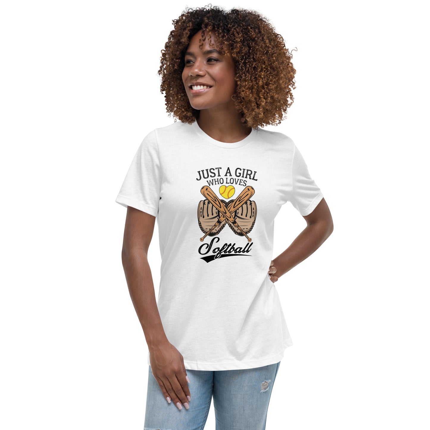 Just a girl who LOVES softball Women's Relaxed T-Shirt