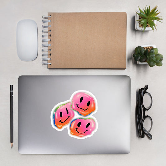 Rainbow Smiley Emojis Bubble-free stickers