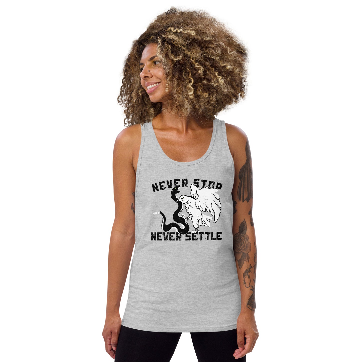 NEVER stop NEVER settle Unisex Tank Top