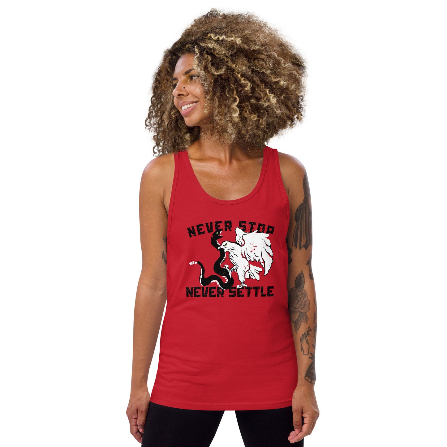 NEVER stop NEVER settle Unisex Tank Top