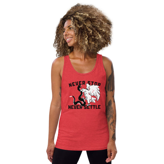 NEVER stop NEVER settle Unisex Tank Top