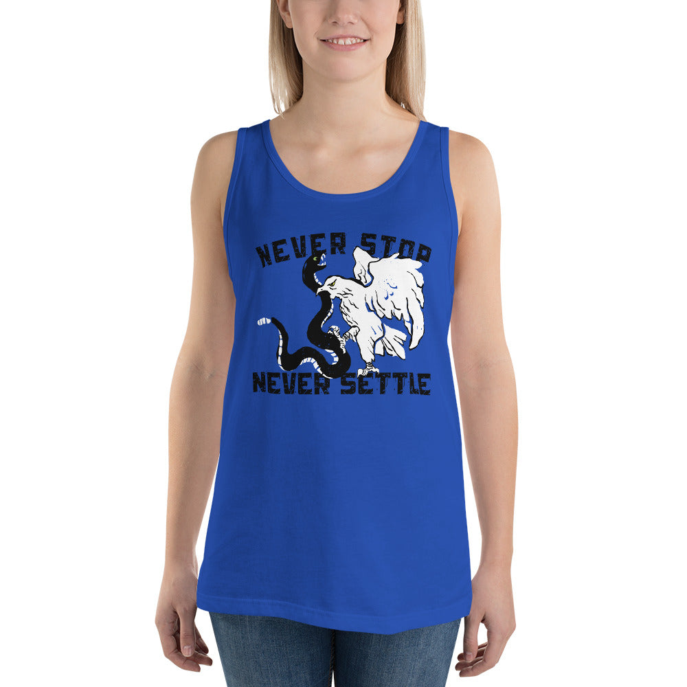 NEVER stop NEVER settle Unisex Tank Top