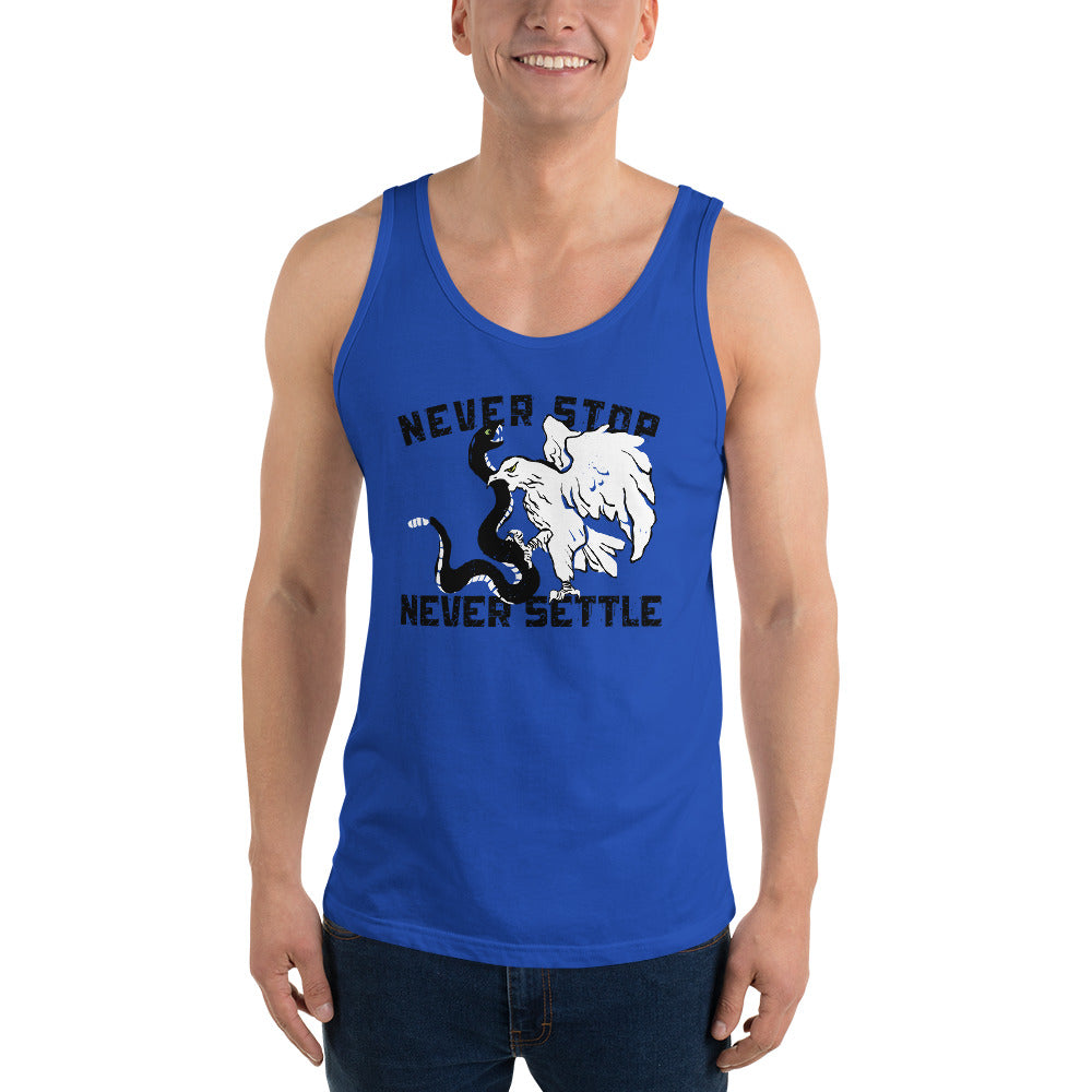 NEVER stop NEVER settle Unisex Tank Top