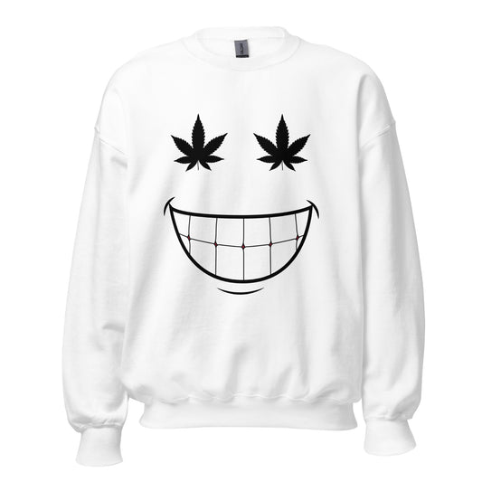 Cannabis Weed Smiley Face Unisex Sweatshirt