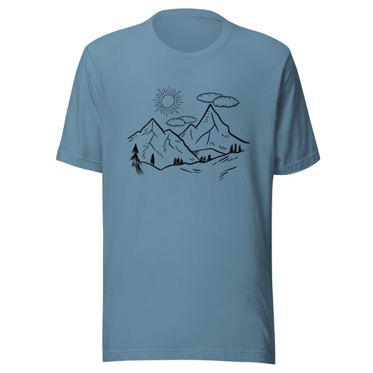 The Great Outdoors mountain tops Unisex t-shirt