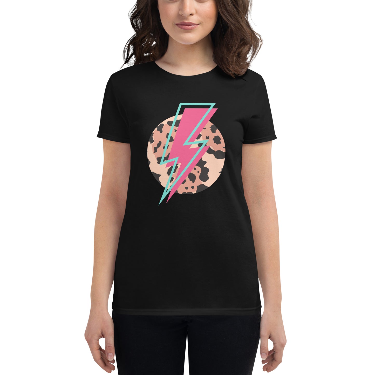 Lightning Bolt Animal Print Women's short sleeve t-shirt