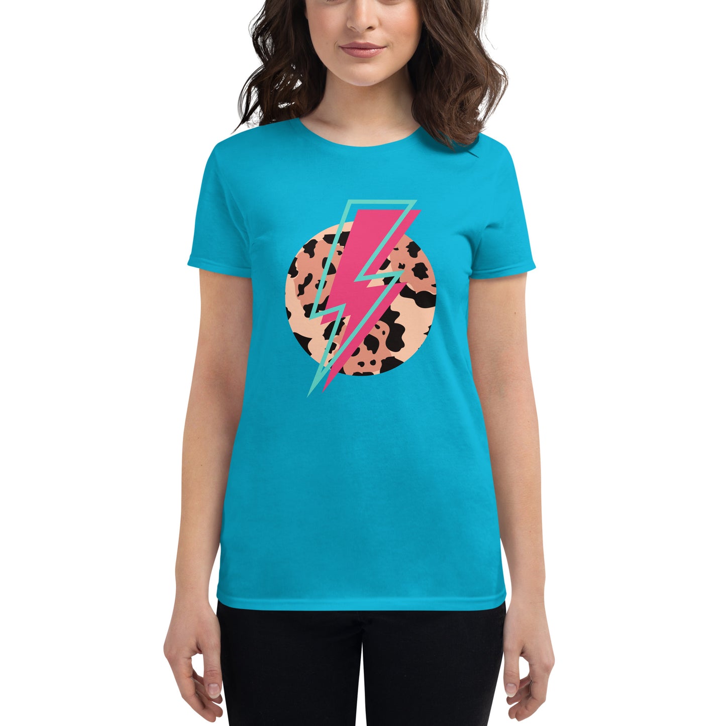 Lightning Bolt Animal Print Women's short sleeve t-shirt