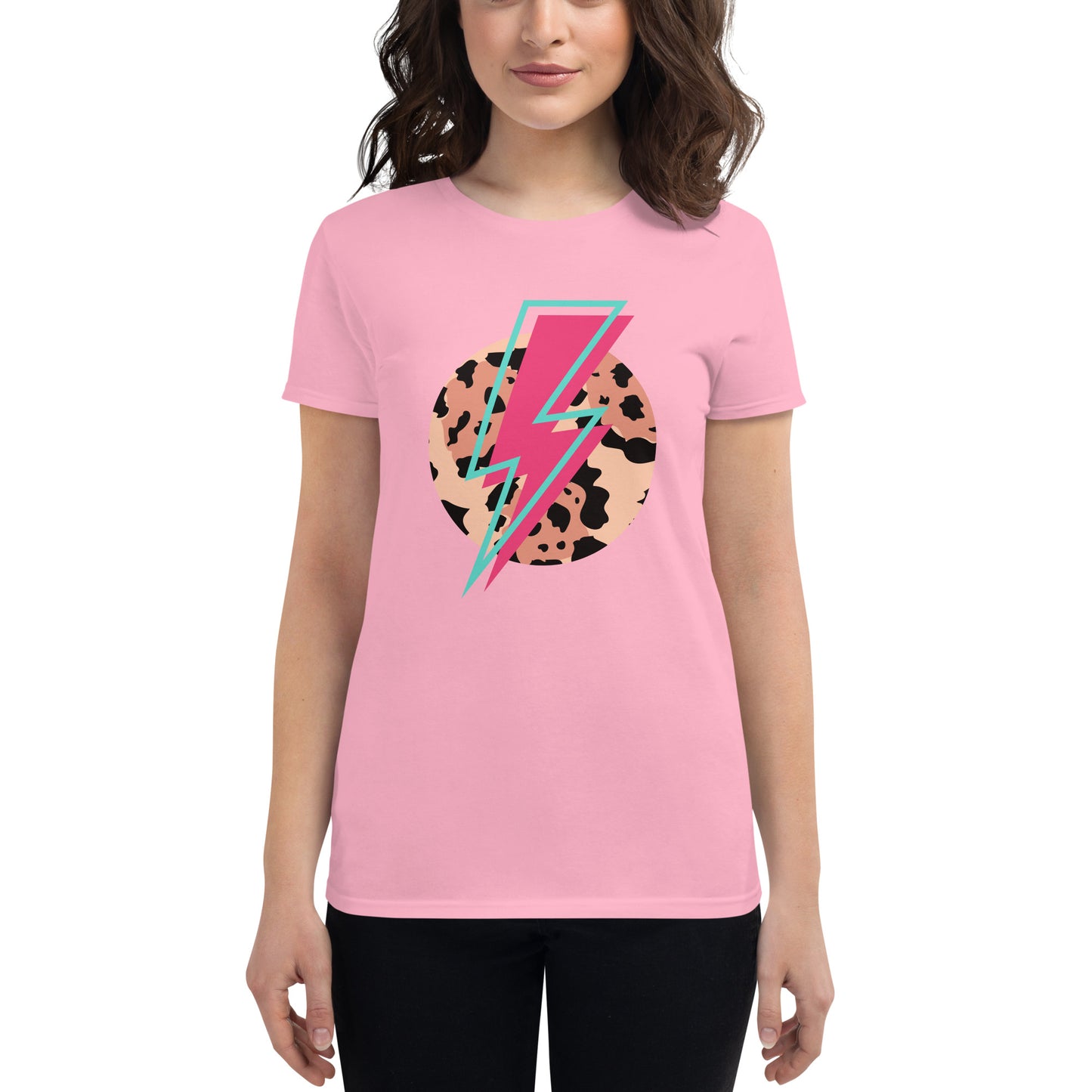 Lightning Bolt Animal Print Women's short sleeve t-shirt